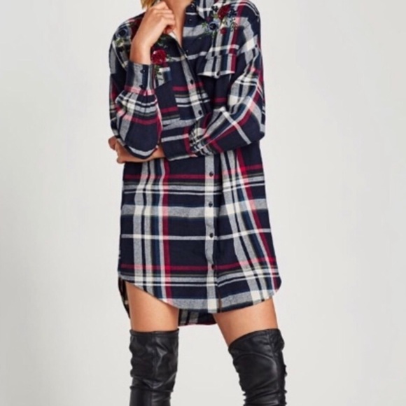 PLAID MINI SHIRTDRESS - Picture 2 of 9